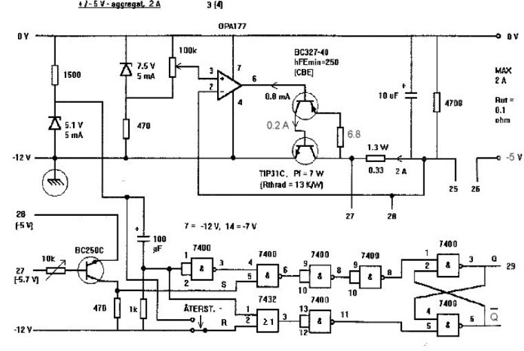 DC Power Supply +5 V and -5 V, from the year 1999, 3