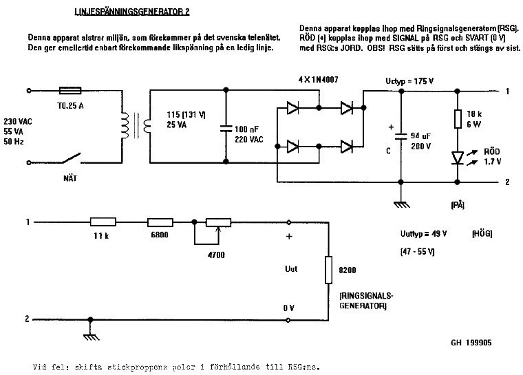 A Measuring Circuit of Phone Line DC Power Supply #2, from the year 1999
