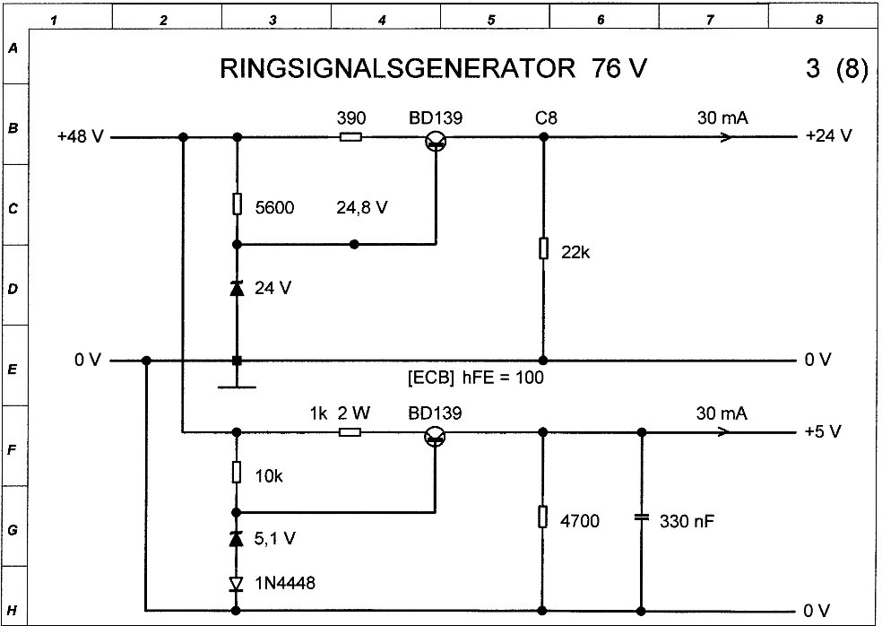A Measuring Circuit of Ring Generator 76 V, from the year 2007, 3