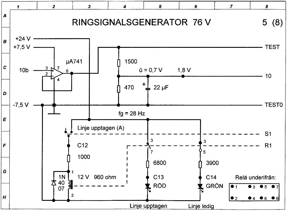 A Measuring Circuit of Ring Generator 76 V, from the year 2007, 5