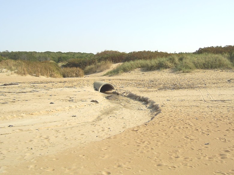 Klossabäcken på stranden