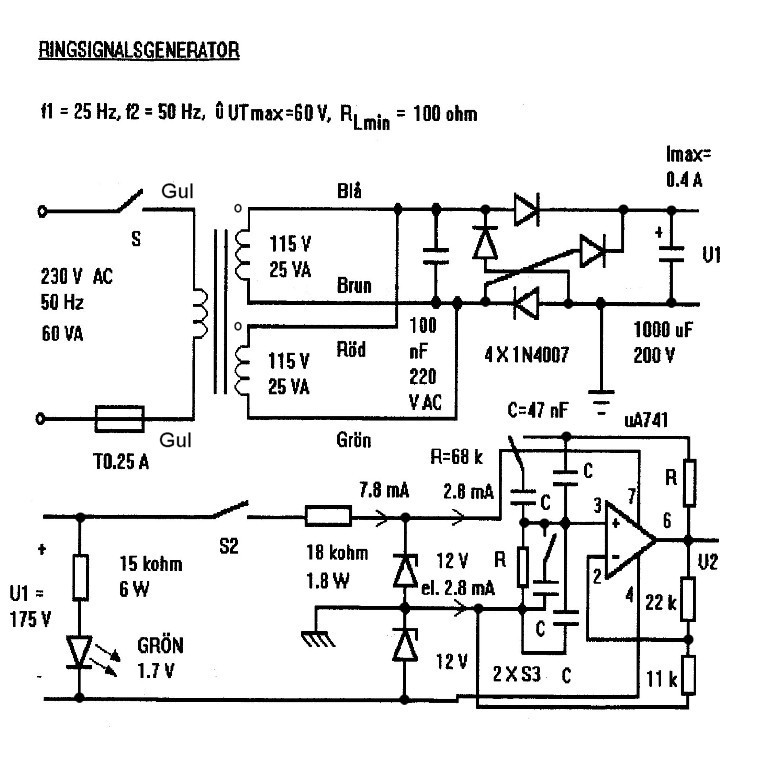 Mätkrets Ringsignalsgenerator 34 V, från år 1998