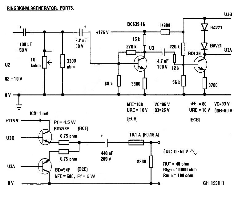 Mätkrets Ringsignalsgenerator 34 V, från år 1998, 2