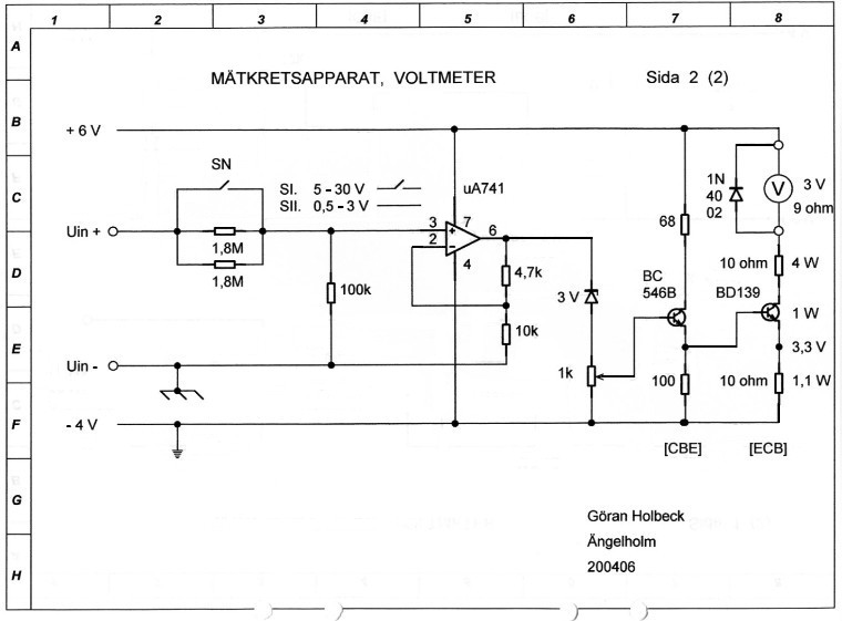 Mätkrets Voltmeter, från år 2004, 2