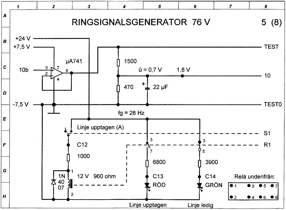 Mätkrets Ringsignalsgenerator 76 V, från år 2007, 5