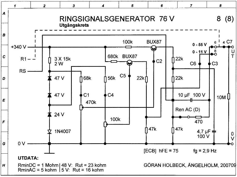 Mätkrets Ringsignalsgenerator 76 V, från år 2007, 8