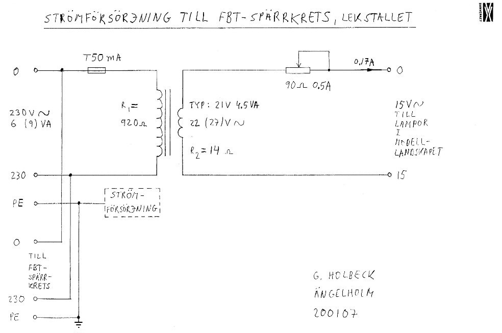 Växelspänningskrets 15 V från år 2001