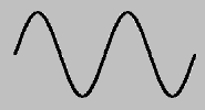Two cycles of a sine wave signal