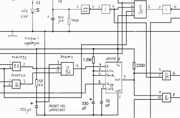 From the circuit diagram over The Ring Generator, the year of 2001
