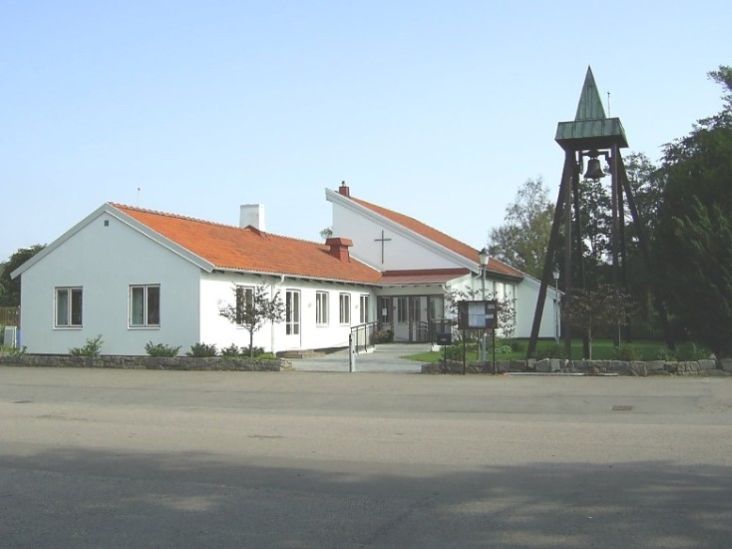 The parish house with its steeple