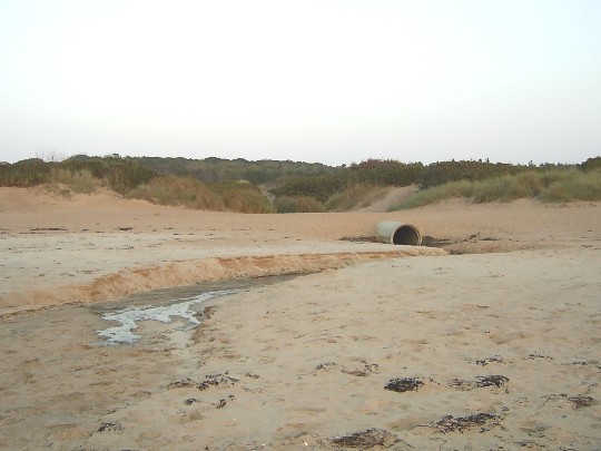 Klossabäcken på stranden